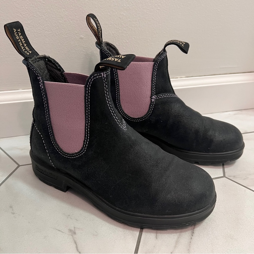 Blundstone 2034 Navy & Musk Suede Boots Size 7 Womens